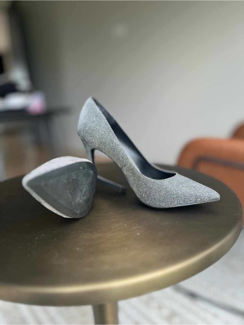 Liu Jo Silver Glitter Pointed Stiletto Pump